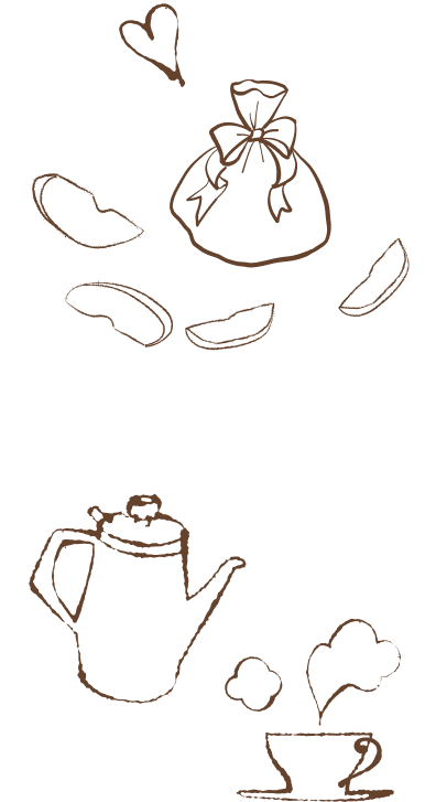 飲み物とドライフルーツのイラスト